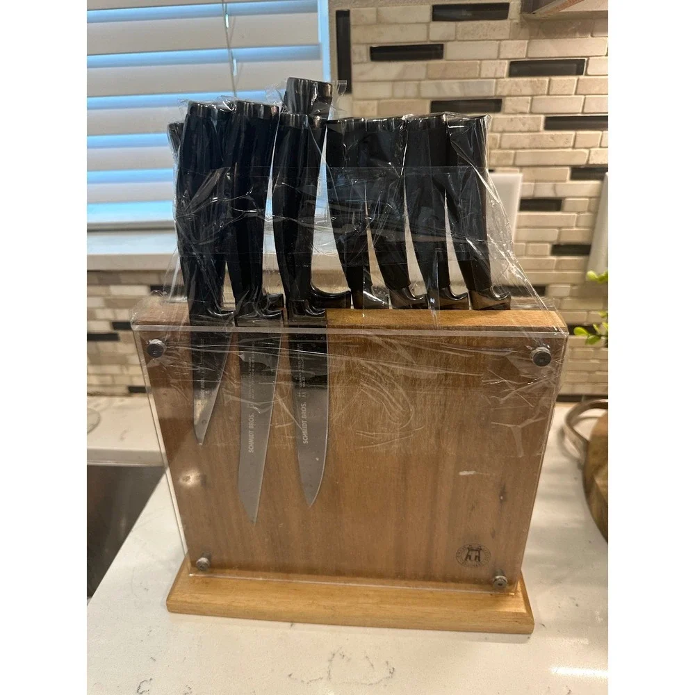 Schmidt Brothers Black Titanium German Steel Knife Set Block 10pc